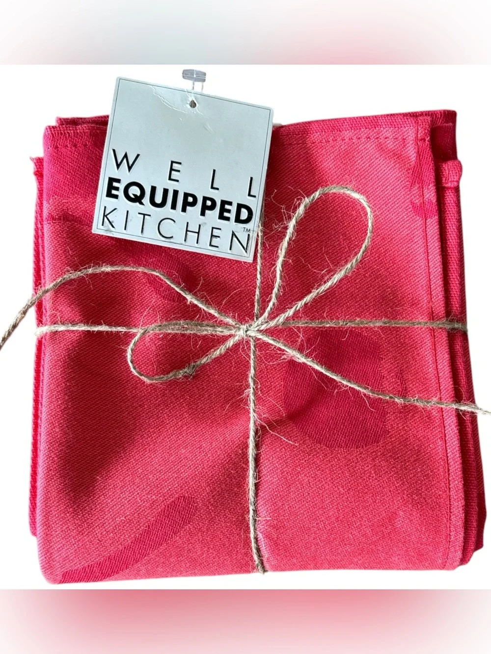 Well Equipped Kitchen Red Cotton Kitchen Towels - Set of Four